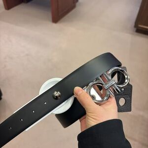 New Salvatore Ferragamo  Gancini Reversible & Adjustable Leather Belt Size 32”